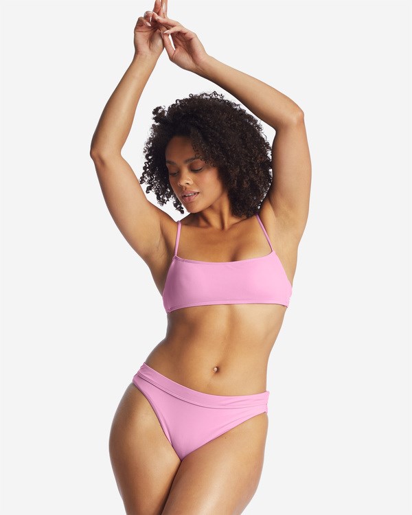 Billabong Sol Searcher Square Bralette Bikiny Top Růžové | CGBTXH-458