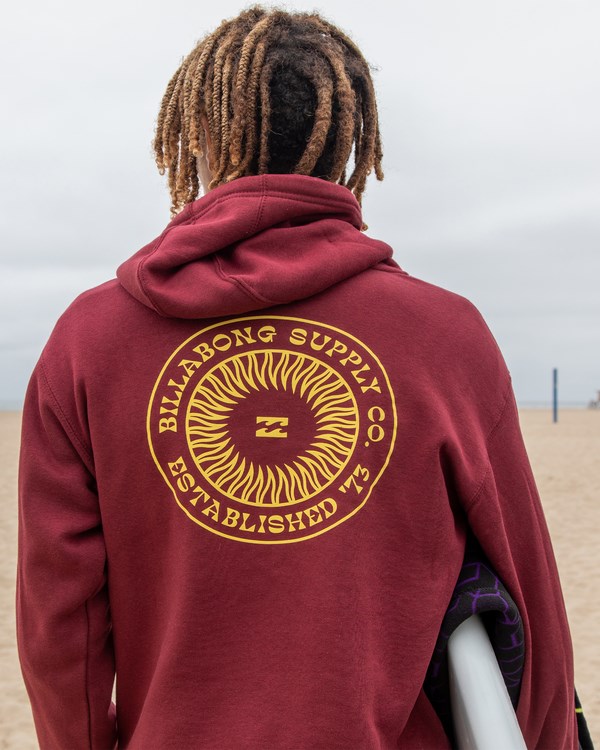 Billabong Solarotor Pullover Hoodie Vínové | ADEHYK-579