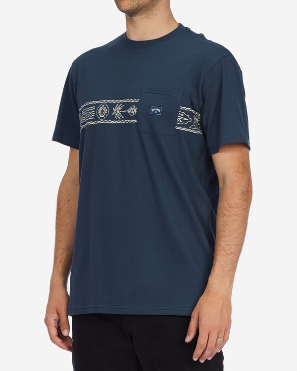 Billabong Spinner Pocket T-Shirt Tmavě Blankyt | ZKCOSE-729