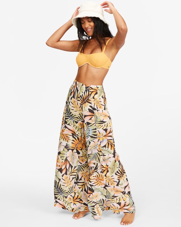 Billabong Split Spirit Floral Pants Černé | CNJUDQ-456