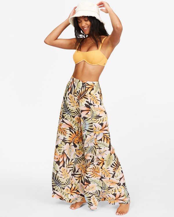 Billabong Split Spirit Floral Pants Černé | CNJUDQ-456