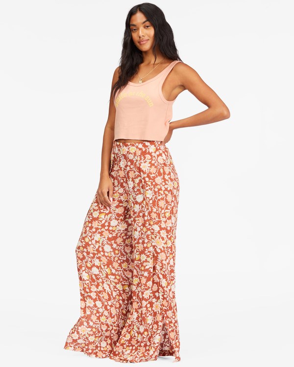 Billabong Split Spirit Floral Pants Červené | WSGEZM-521