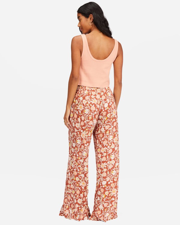 Billabong Split Spirit Floral Pants Červené | WSGEZM-521