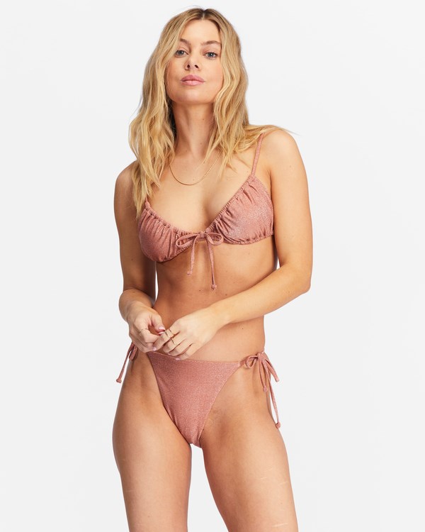Billabong Starry Eyes Ruched Triangle Bikiny Top Čokolády | FWZQGM-730