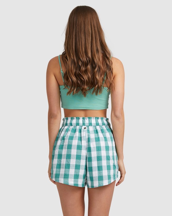 Billabong Steph Claire Smith Bluesky High-Pasem Elastic Shorts Teal | AHMRIE-326