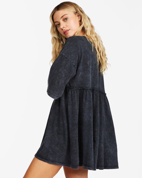 Billabong Still Dreaming Babydoll T-Shirt Šaty Černé | WPMOYA-329