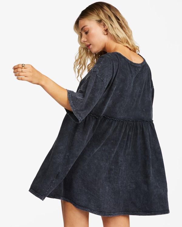 Billabong Still Dreaming Babydoll T-Shirt Šaty Černé | WPMOYA-329