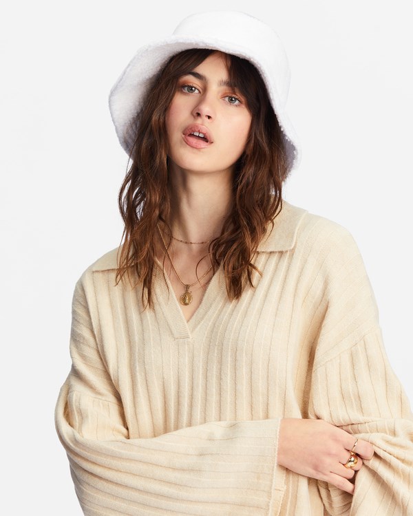 Billabong Still Single Fleece Bucket Hat Bílé | DQSWVT-158