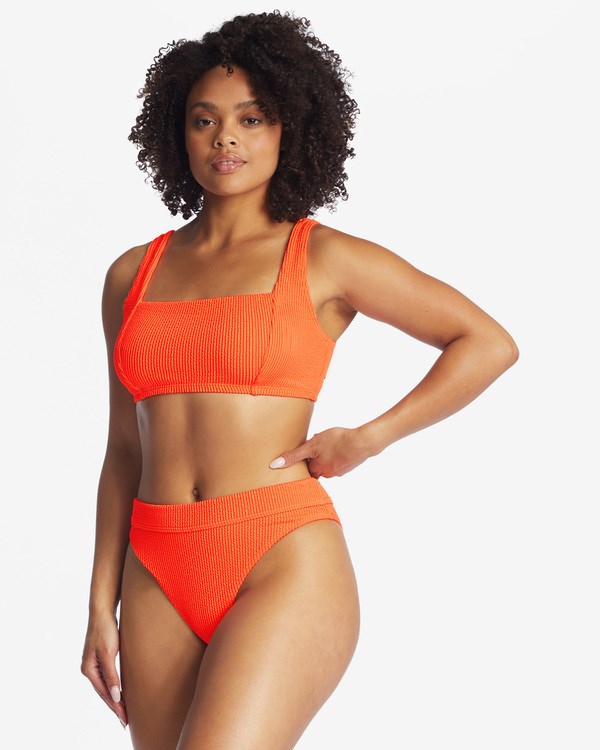 Billabong Summer High Square Bralette Underwire Bikiny Top Oranžové | AJPQGZ-562