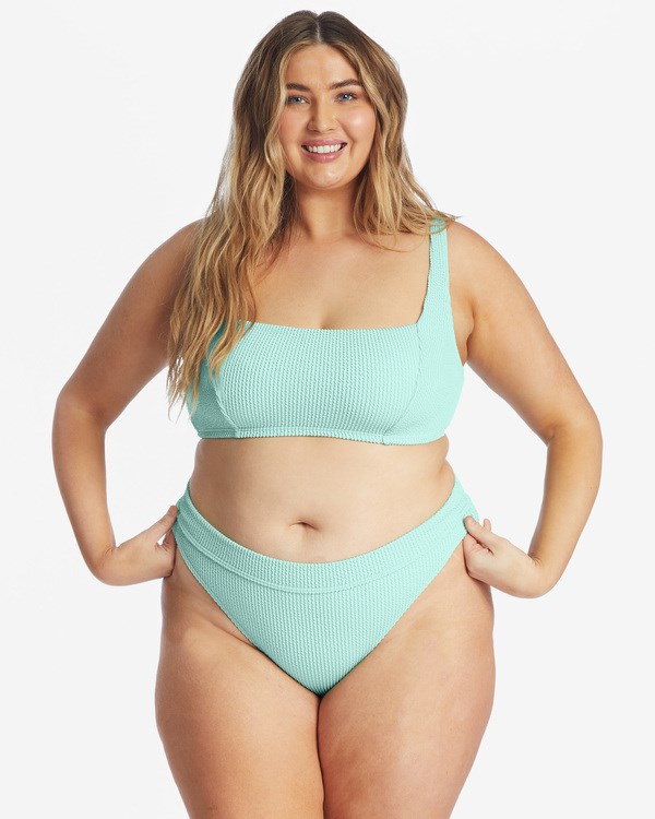Billabong Summer High Square Bralette Underwire Bikiny Top Mátově Zelená | MLJARE-681