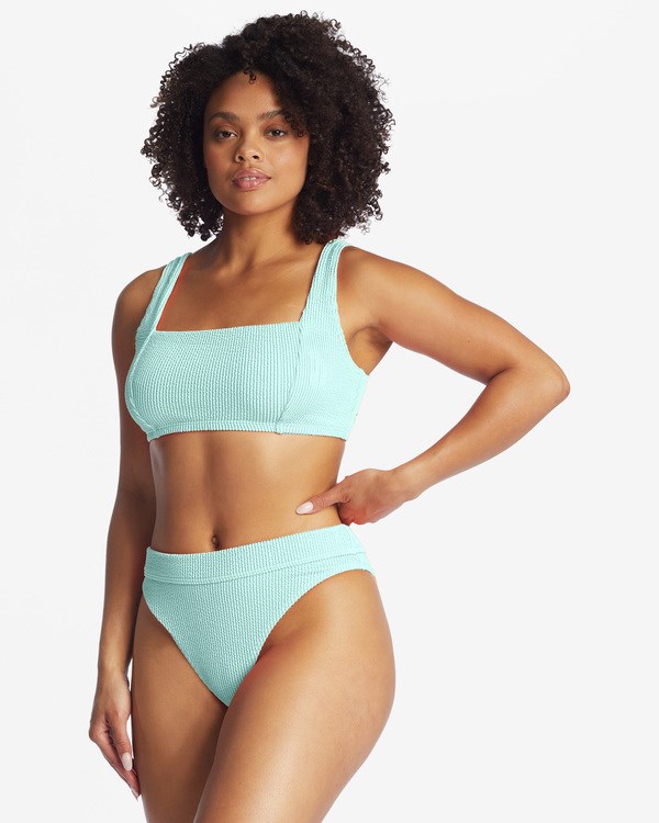 Billabong Summer High Square Bralette Underwire Bikiny Top Mátově Zelená | MLJARE-681