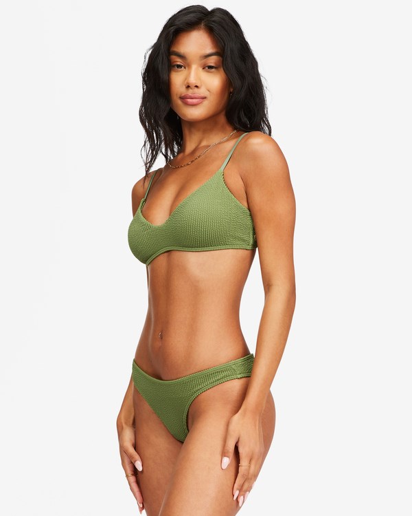 Billabong Summer High V-Neck Bralette Bikiny Top Fern | UIXOSP-687