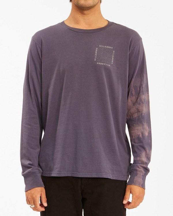 Billabong Sun Burn Tie-Dye Long Sleeve T-Shirt Char | OWIHSE-273