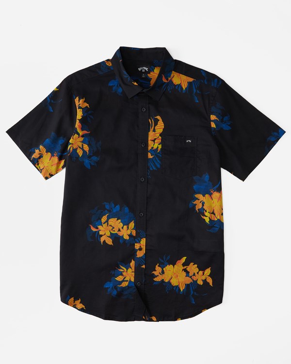 Billabong Sundays Floral Krátké Sleeve Shirt Černé | BVZOQJ-837
