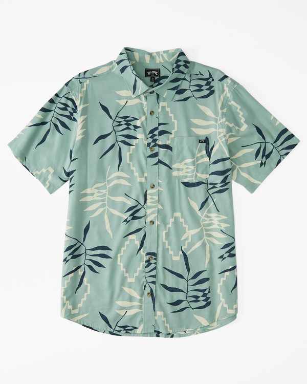 Billabong Sundays Floral Krátké Sleeve Shirt Zelene | JFXBNL-630