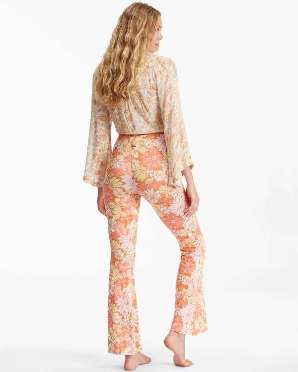 Billabong Sundown High-Waisted Flared Pants Pineapple | NQMBXP-768
