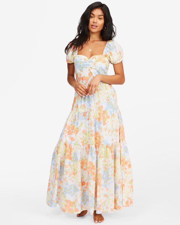 Billabong Sunrise Maxi Šaty White/Multi | CWVEUZ-529