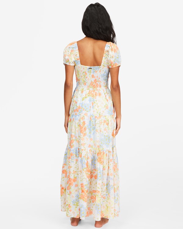 Billabong Sunrise Maxi Šaty White/Multi | CWVEUZ-529