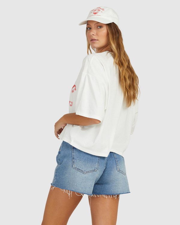 Billabong Sunshine Life Cropped Boyfriend Grafická T-Shirt Bílé | TZWKVJ-562