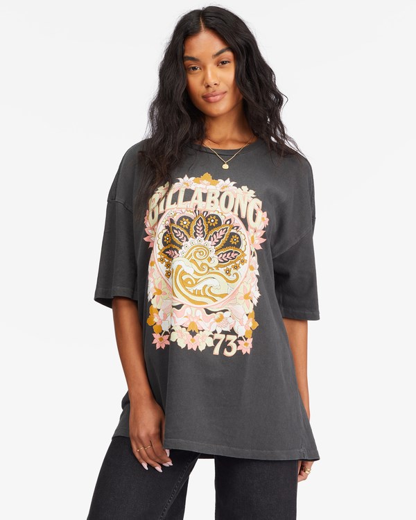 Billabong Super Natural Boyfriend T-Shirt Černé | YWABEH-017