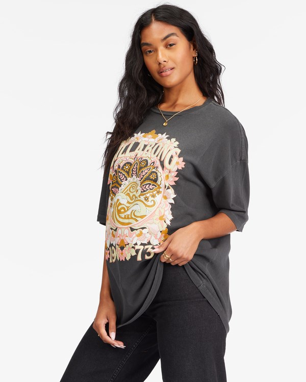 Billabong Super Natural Boyfriend T-Shirt Černé | YWABEH-017