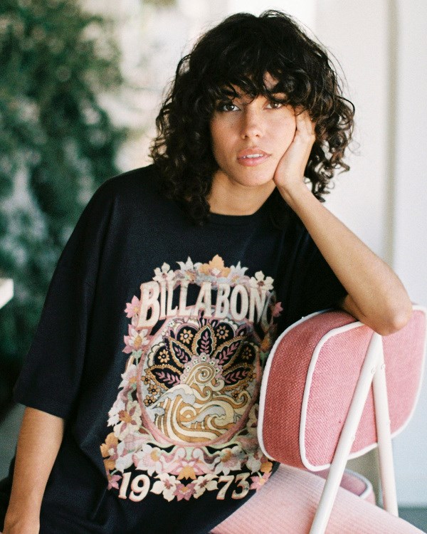 Billabong Super Natural Boyfriend T-Shirt Černé | YWABEH-017