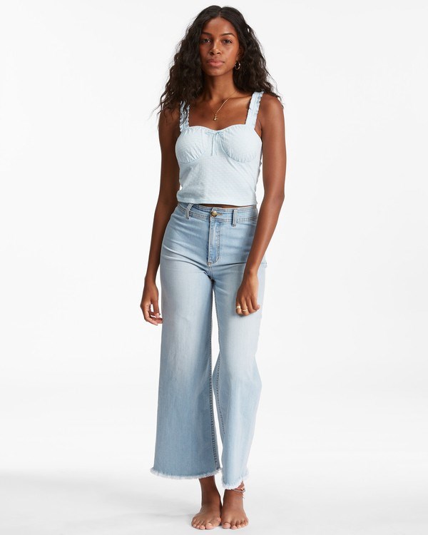 Billabong Sweet Summer Knit Tank Top Morning Sky | TJBDMI-741