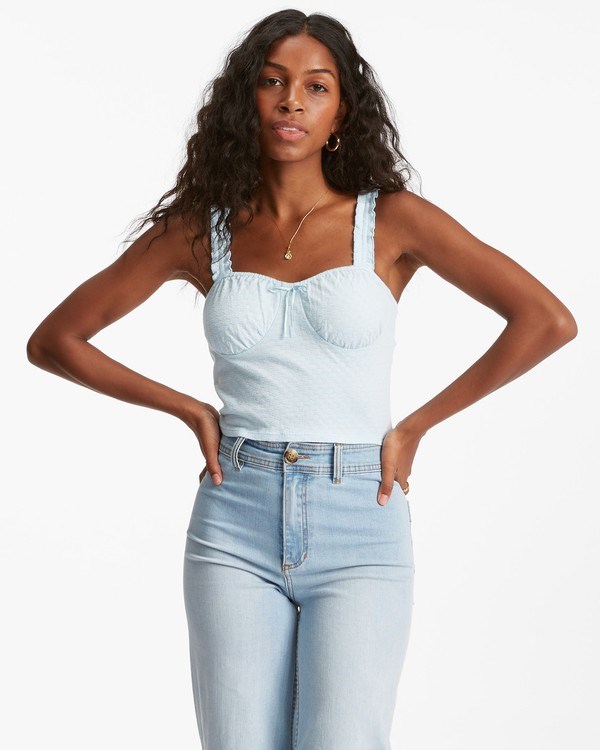 Billabong Sweet Summer Knit Tank Top Morning Sky | TJBDMI-741