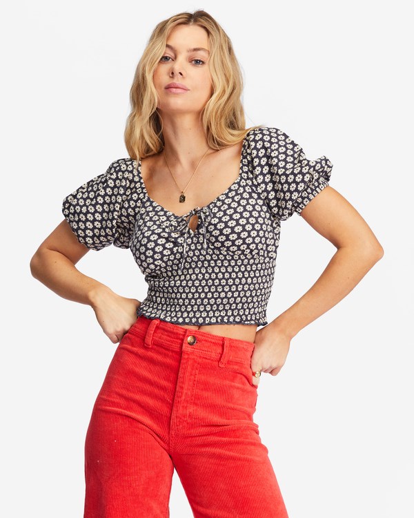Billabong Sweet Sunset Printed Knit Top Černé | HANZVL-853