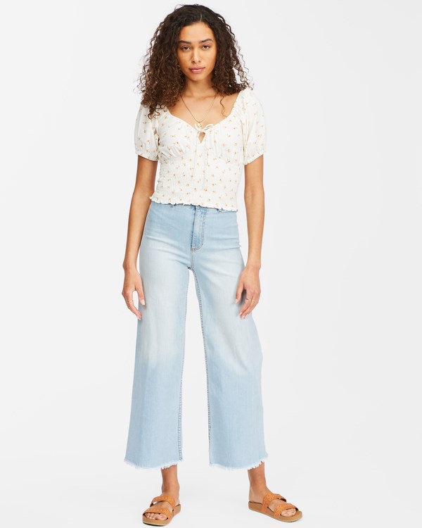 Billabong Sweet Sunset Printed Knit Top Salt Crystal | KFXEZM-013