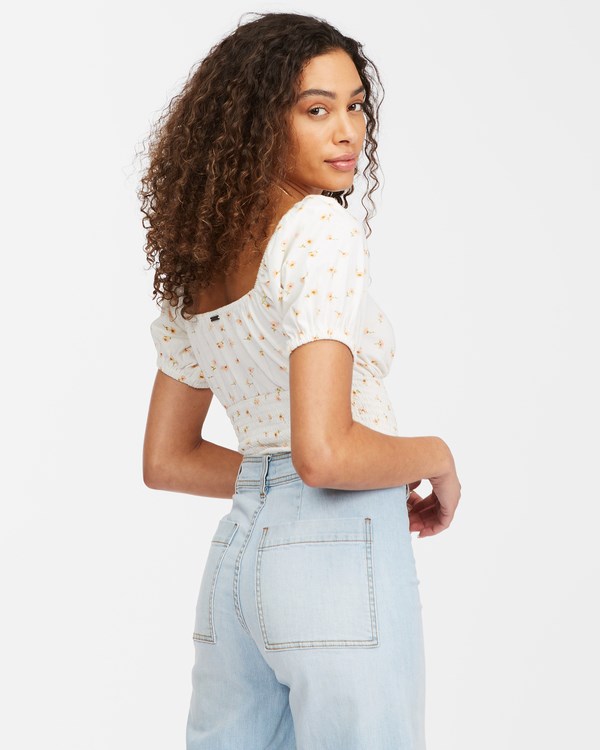 Billabong Sweet Sunset Printed Knit Top Salt Crystal | KFXEZM-013