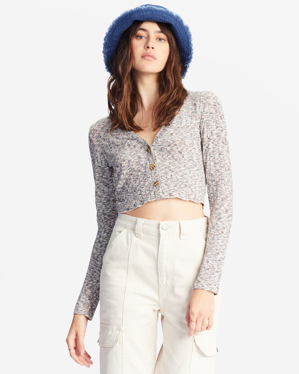 Billabong Sweet Tides V-Neck Long Sleeve Top Multi | YFJMBR-625