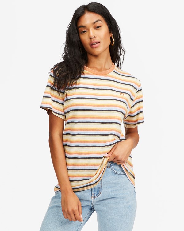 Billabong Take A Trip Pruhovaný T-Shirt Multico | FDNMBQ-874