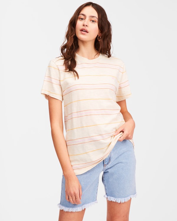 Billabong Take A Trip Pruhovaný T-Shirt Bílé | LTMZPY-496