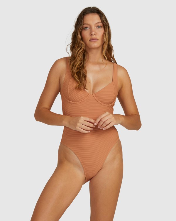 Billabong Tanlines Chloe One-Piece Swimsuit Toffee | FDCVRO-426