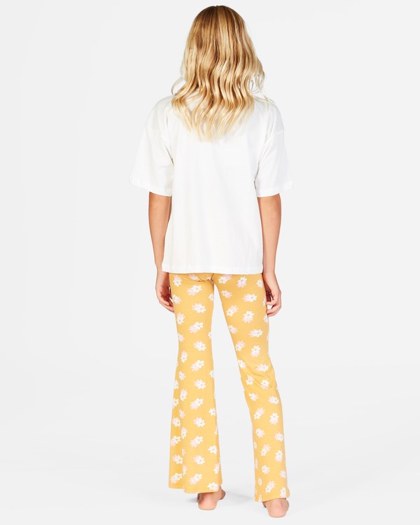 Billabong Tell Me Elastic Pasem Flared Pants Marigold | JNRPYQ-753