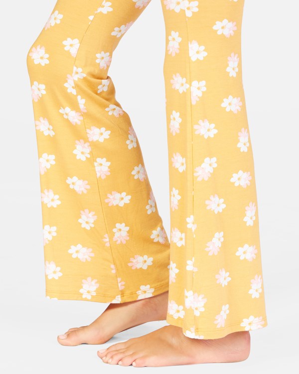 Billabong Tell Me Elastic Pasem Flared Pants Marigold | JNRPYQ-753