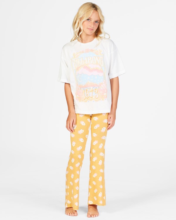 Billabong Tell Me Elastic Pasem Flared Pants Marigold | JNRPYQ-753