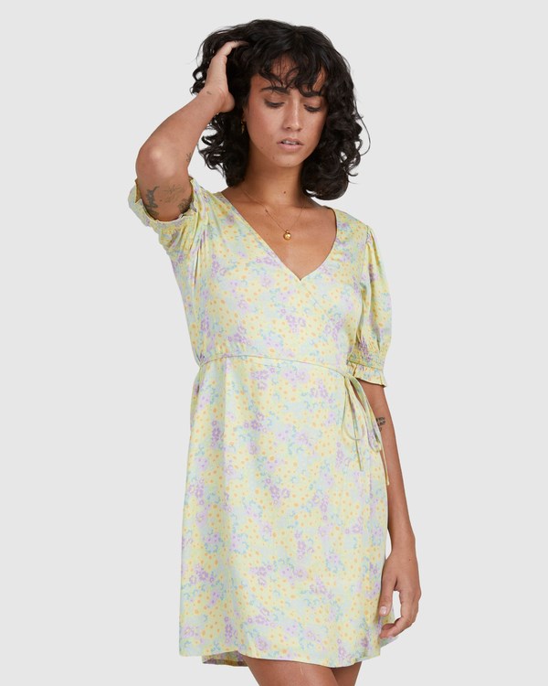 Billabong Tempest Wrap Šaty Citrón | EHCUZS-986