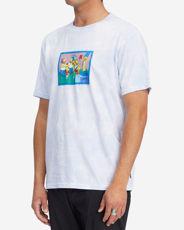 Billabong The Simpsons Couch Gag Tie-Dye Organic Krátké Sleeve T-Shirt Bílé | QCXYAG-849