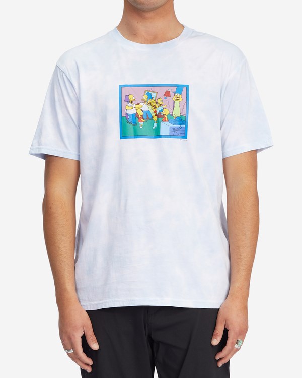 Billabong The Simpsons Couch Gag Tie-Dye Organic Krátké Sleeve T-Shirt Bílé | QCXYAG-849