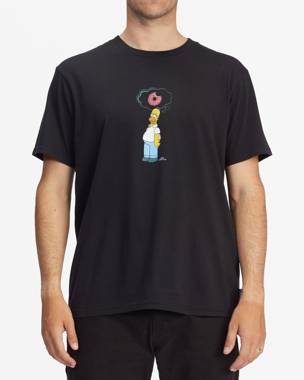 Billabong The Simpsons Donut Organic Krátké Sleeve T-Shirt Černé | DNKRBT-615