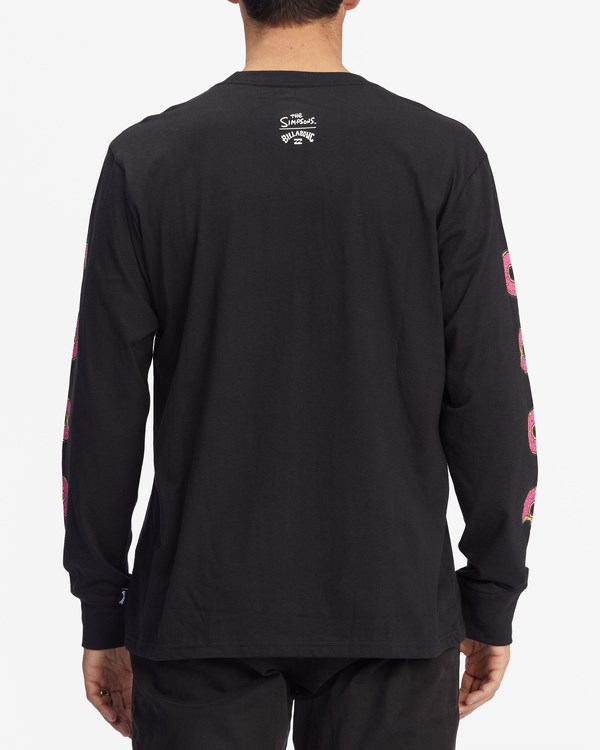 Billabong The Simpsons Donut Organic Long Sleeve T-Shirt Černé | EWQBAD-127