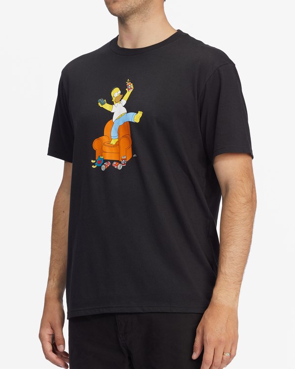Billabong The Simpsons Duff Homer Organic Krátké Sleeve T-Shirt Černé | ZGSOPN-438