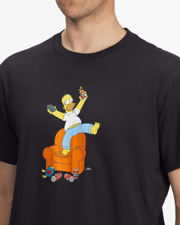 Billabong The Simpsons Duff Homer Organic Krátké Sleeve T-Shirt Černé | ZGSOPN-438