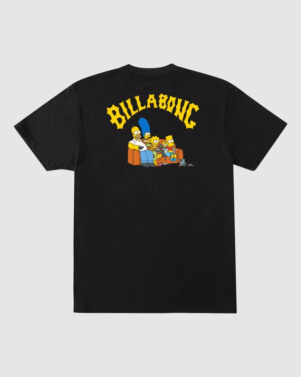 Billabong The Simpsons Family Couch Organic Krátké Sleeve T-Shirt Černé | AYUZBV-982