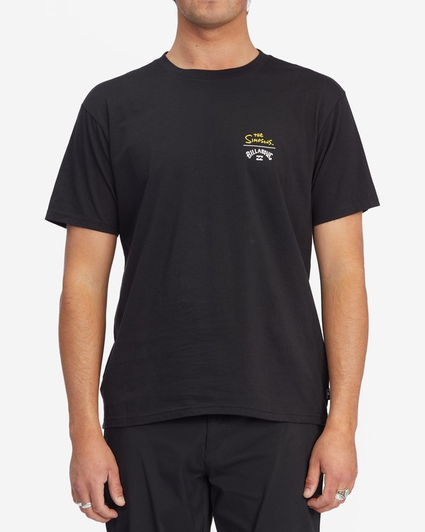 Billabong The Simpsons Family Couch Organic Krátké Sleeve T-Shirt Černé | IWTQCA-817