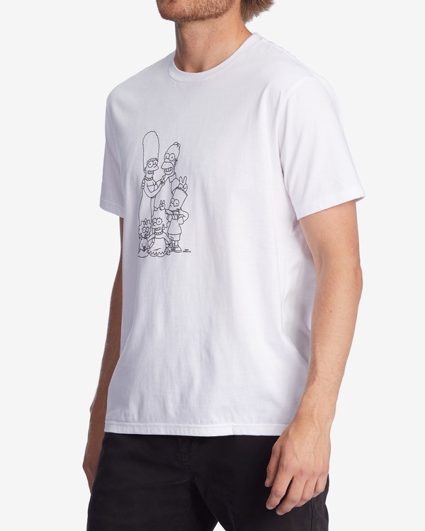 Billabong The Simpsons Family Keyline Organic Krátké Sleeve T-Shirt Bílé | OBETDK-439