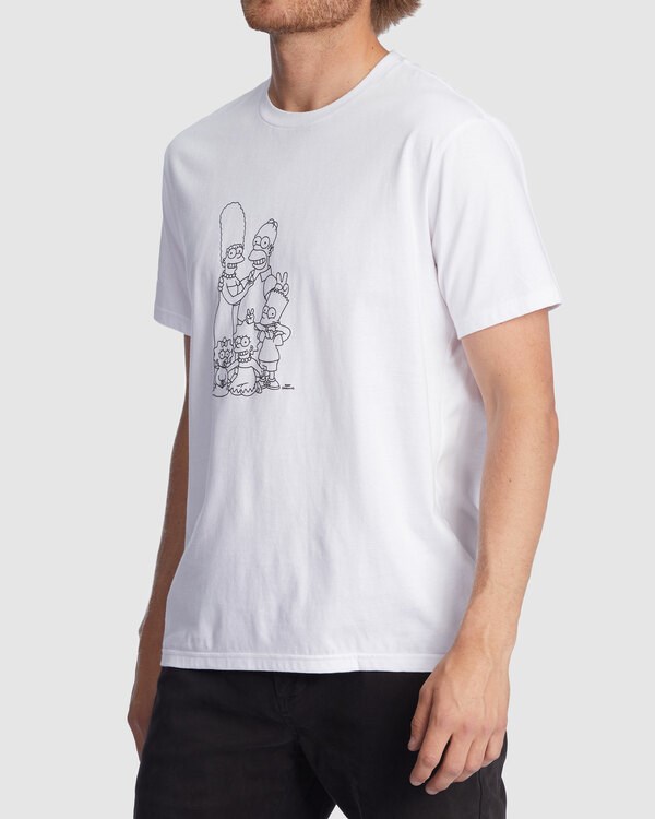 Billabong The Simpsons Family Keyline Organic Krátké Sleeve T-Shirt Bílé | OBETDK-439