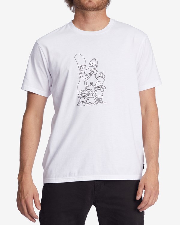 Billabong The Simpsons Family Keyline Organic Krátké Sleeve T-Shirt Bílé | OBETDK-439